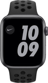 Apple Watch Nike SE 4G 44 mm Space Grau Aluminium Schwarzes Sportarmband