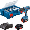 Bosch Professional GSB 18V-21 + 82-teiliges Bit- und Bohrerset