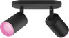Philips Hue Fugato Mounted Spot Light White and Color - Black - 2-spots