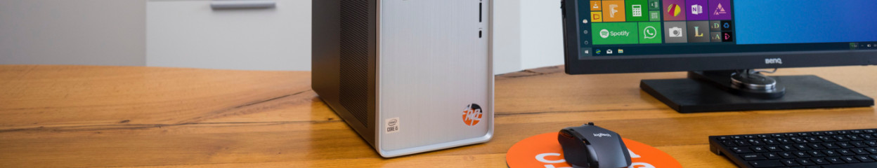 How do you connect a monitor to a desktop?