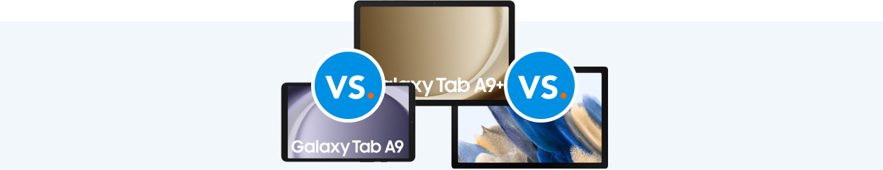 Compare the Samsung Galaxy Tab A9 Plus, Tab A9, and Tab A8