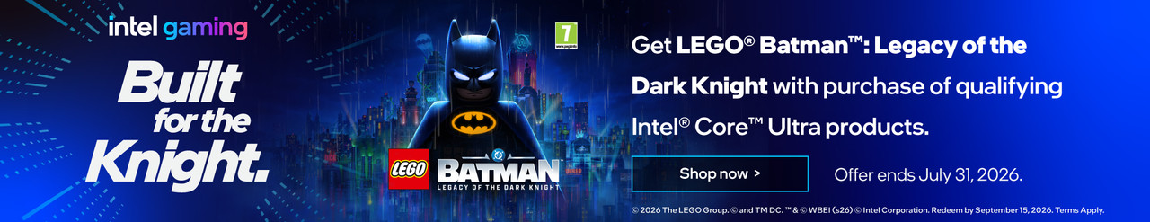 Bekomme LEGO Batman: Das Vermächtnis des Dunklen Ritters zu einem Intel Prozessor geschenkt
