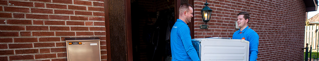 Wie trägt man eine Waschmaschine an den richtigen Platz?