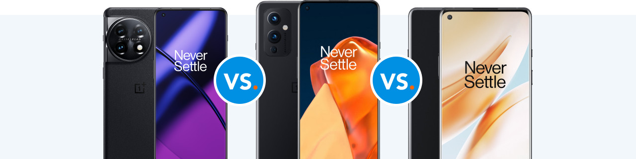 OnePlus 11, OnePlus 9 und OnePlus 8 im Vergleich