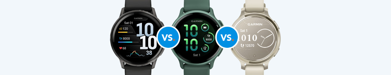 Garmin Venu, Garmin Vivoactive und Garmin Lily im Vergleich