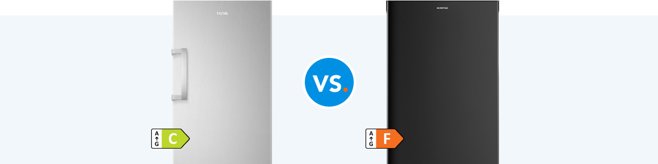1-türiger Kühlschrank: Was spart Energieeffizienzklasse C im Vergleich zu F?
