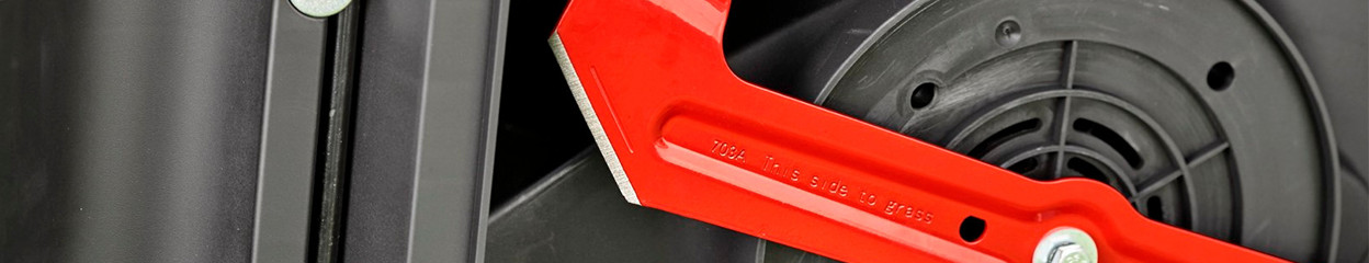 How do you maintain the blades of your lawn mower?