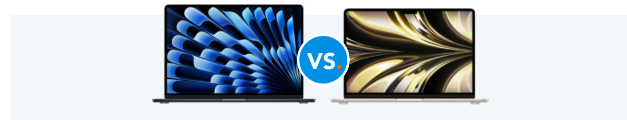 Compare the MacBook Air 15 inches (2023) to the MacBook Air 13 inches (2022)