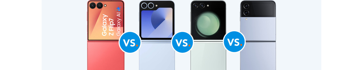 Samsung Galaxy Z Flip7, Z Flip6, Z Flip5 und Z Flip4 im Vergleich