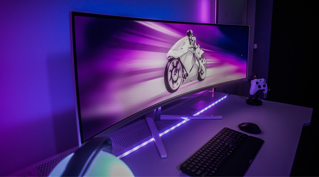 Highlighted Philips gaming monitor