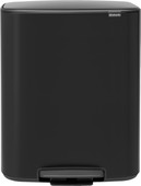 Brabantia Bo Pedal Bin 2 x 30 Liter Matt Black Edelstahl-Mülleimer