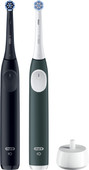 Oral-B iO 2 Black and Green Duo Pack Electric toothbrush with pressure sensor