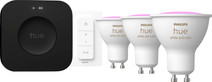 Philips Hue White & Color Starterset GU10 3er-Pack + Bridge Pro + Dimmer Smart-Lamp mit GU10-Fassung