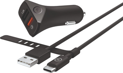 BlueBuilt Autoladegerät 12 W Schwarz + USB-C-Kabel 1 m Nylon ist nicht mehr verfügbar