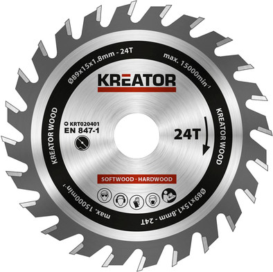 Kreator Sägeblatt für Holz 89x15x1,8mm 24T ist nicht mehr verfügbar