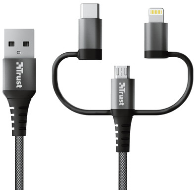Trust Keyla 3-in-1 USB-A to USB-C / Lightning / Micro USB Cable 1m Aluminum Black is no longer available