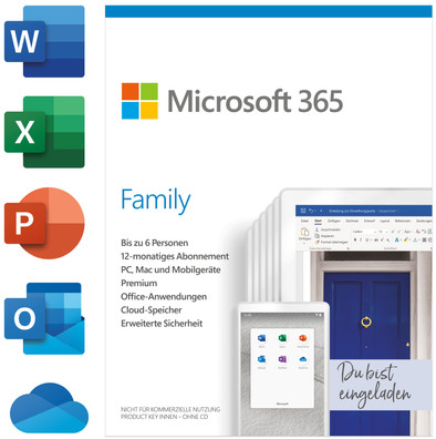 Microsoft Office 365 Family Mac/Win 6 Nutzer 1 Year Projekt Retail (P) ist nicht mehr verfügbar