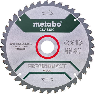 Metabo Precision Cut Wood Sägeblatt für Holz 216 x 30 x 1,8 mm 40Z ist nicht mehr verfügbar