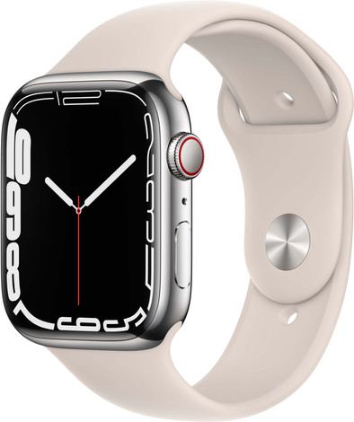 Apple Watch Series 7 4G 45mm Silver Stainless Steel Cream Sport Band is no longer available