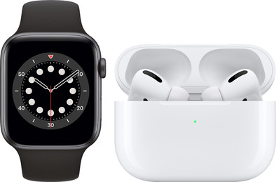 Apple Watch Series 6 40 mm Space Grau Schwarzes Armband + Apple AirPods Pro mit kabellosem ist nicht mehr verfügbar