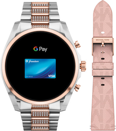 Michael Kors Gen 6 Display Bradshaw MKT5137 Silver/Rose Gold with Stones 44mm is no longer available