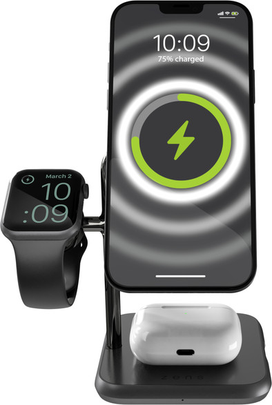 Zens 3-in-1 MagSafe Wireless Charger 15W with Stand and Watch Stand Black is no longer available