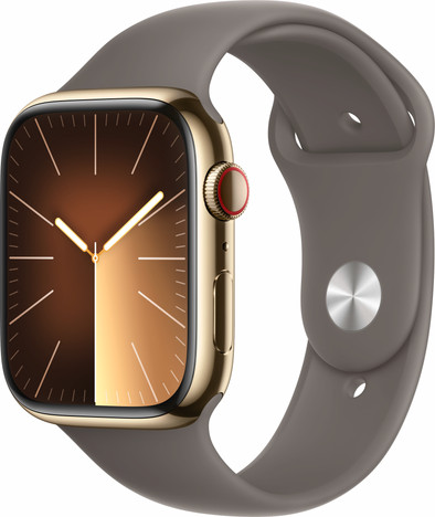 Apple Watch Series 9 4G 45 mm Gold Edelstahl Sportarmband Grau M/L ist nicht mehr verfügbar
