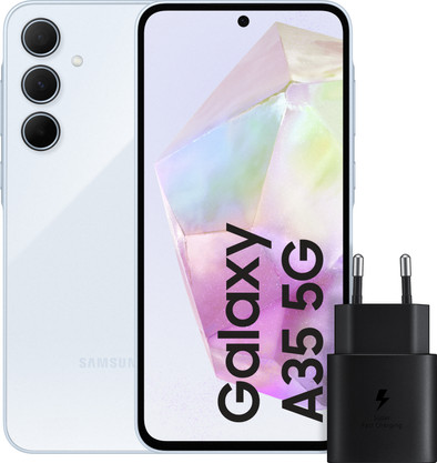 Samsung Galaxy A35 128GB Light Blue 5G + Samsung 25W Fast Charger Black is no longer available