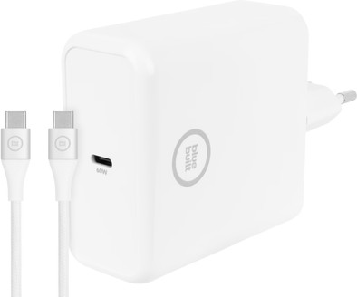 BlueBuilt Power-Delivery-Ladegerät 60 W Weiß + USB-C-Kabel Nylon Weiß 3 m ist nicht mehr verfügbar
