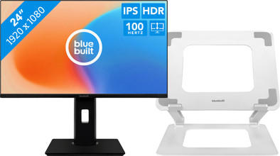 BlueBuilt 24 Zoll Full HD + BlueBuilt Verstellbarer Laptopständer 10 - 17 Zoll ist nicht mehr verfügbar