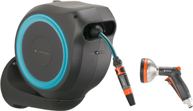 Gardena Wand-Schlauchbox 15 RollUp S Blau + Premium Brause ist nicht mehr verfügbar