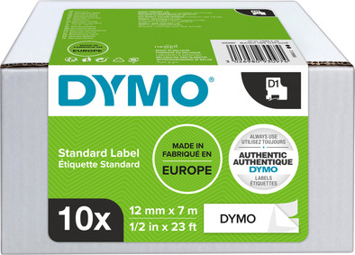 DYMO D1 12 mm x 7 m 10 Rollen Schwarz-Weiß Etiketten ist nicht mehr verfügbar