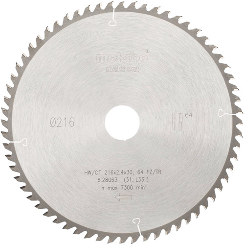 Metabo Saw blade 216x30x2,4mm 64T Main Image