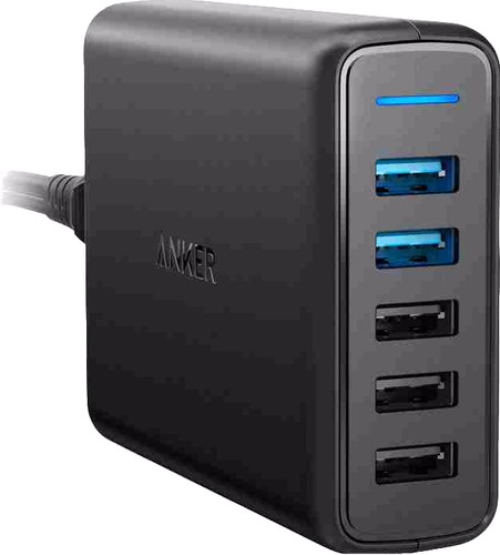 Anker PowerPort Speed Ladegerät 5 USB-Anschlüsse 18 W Quick Charge 3.0  Schwarz