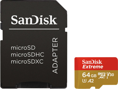 SanDisk MicroSDXC Extreme, 64 GB, 160 MB/s + SD-Adapter Main Image