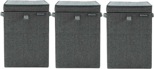 Brabantia 3 Wäscheboxen - 35 Liter pro Box - Pepper Black Main Image