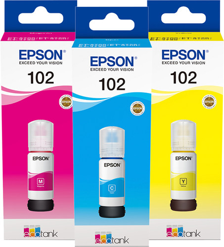 Epson 102 Ink Bottles 3-Color Combo Pack Main Image