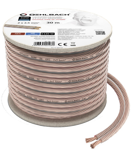 Lautsprecherkabel 10 Gauge, 30,5 M, 2-Leiter Rot/schwarz – Für Auto-Stereo, Heimkino & Mehr