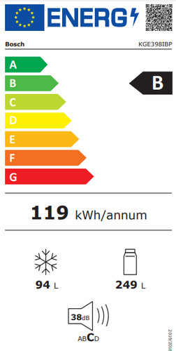 Bosch KGE398IBP energielabel