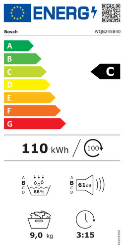 Bosch WQB245B40 energy label