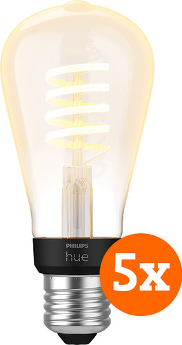 Philips Hue Filament Light White Ambiance Edison E27 5-pack Main Image