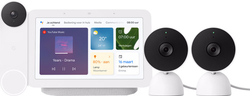 Google Nest Cam Indoor Wired 2er-Pack + Nest Türklingel + Nest Hub 2 Main Image