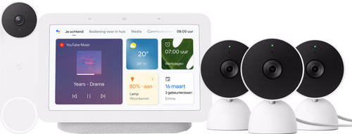 Google Nest Cam Indoor Wired 3er-Pack + Nest Türklingel + Nest Hub 2 Main Image