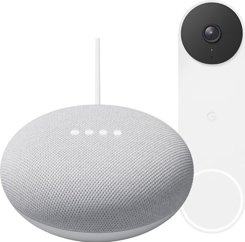 Google Nest Mini White + Google Nest Doorbell Main Image