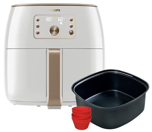 Philips Airfryer XXL Smart Sensing Premium White HD9870/20 + Baking Pan Main Image