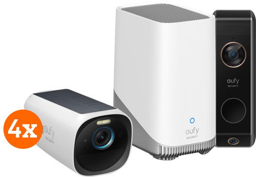 eufyCam 3 Viererpack + Video Doorbell Dual 2 Pro Main Image