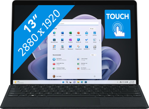 Microsoft Surface Pro 9 i5/16GB/256GB Graphite | Coolblue - Before 13: ...