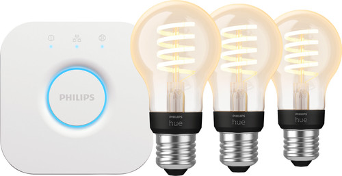 Philips Hue Filament White Ambiance Standard 3er-Pack + Bridge Main Image