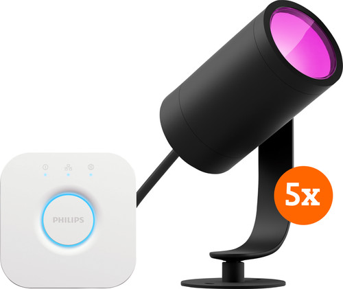 Philips Hue Lily Starterpaket White and Color Spießstrahler 5er-Pack + Bridge Main Image