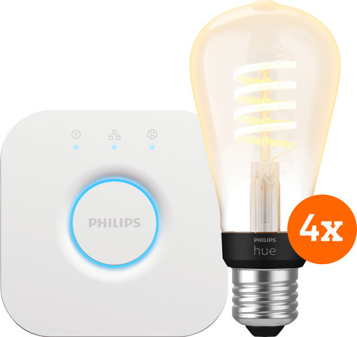 Philips Hue Filament White Ambiance Edison Viererpack + Bridge Main Image